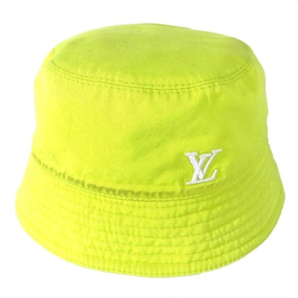 Auth LOUIS VUITTON M7064L Bicolor Bucket Hat-Monogram Neon hat bucket hat bob ha - Picture 1 of 11